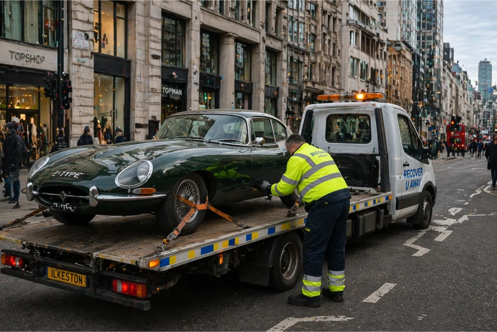 Classic Jaguar E-type Transport Central London