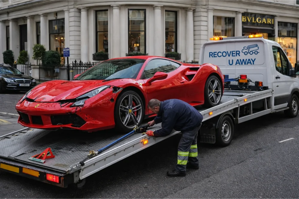 Ferrari accident recovery central london