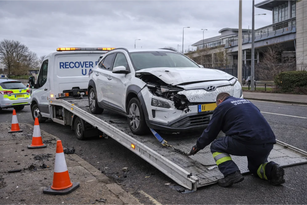 Hyundai Kona Electric Damaged Vehicle Recovery London