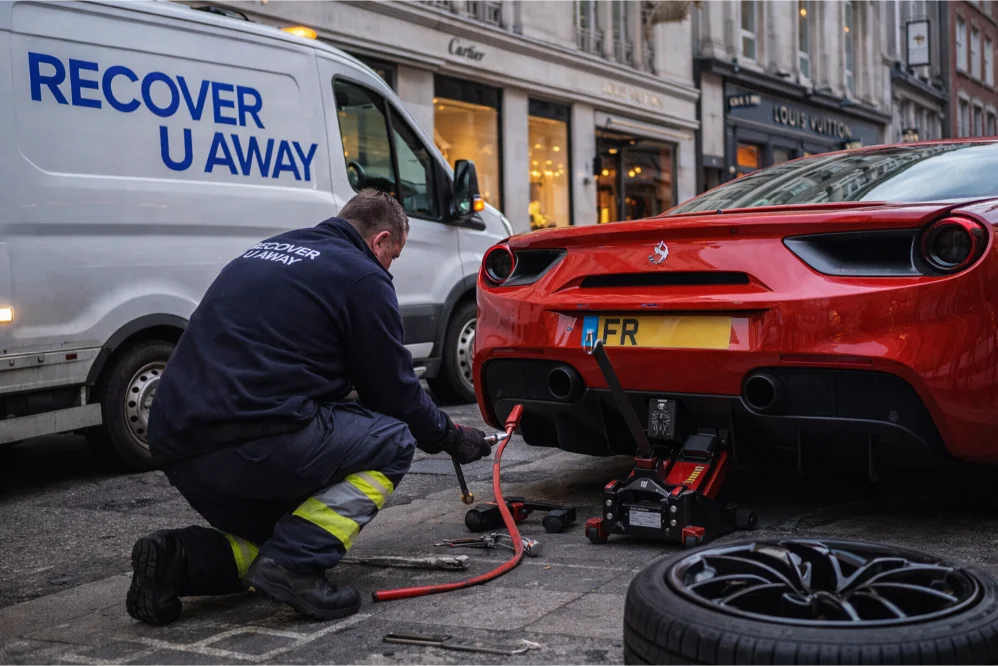 Luxury ferrari Tyre Change London