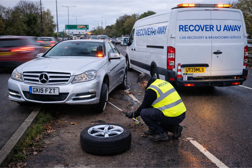 Mercedes A-class emergency Tyre Change A406