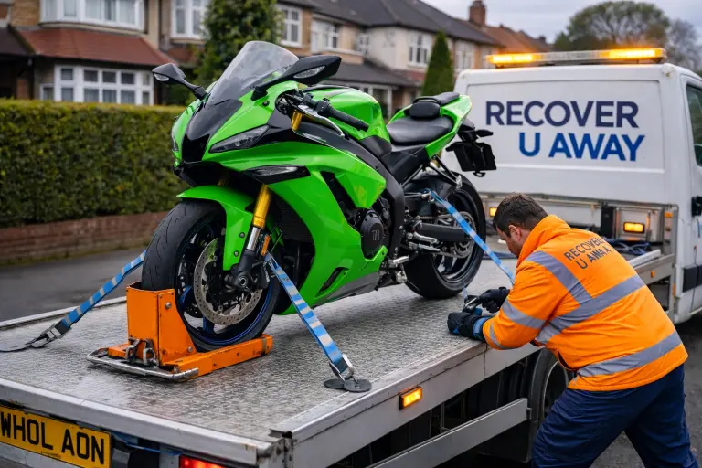 Seven Kings Yamaha Motorbike towing