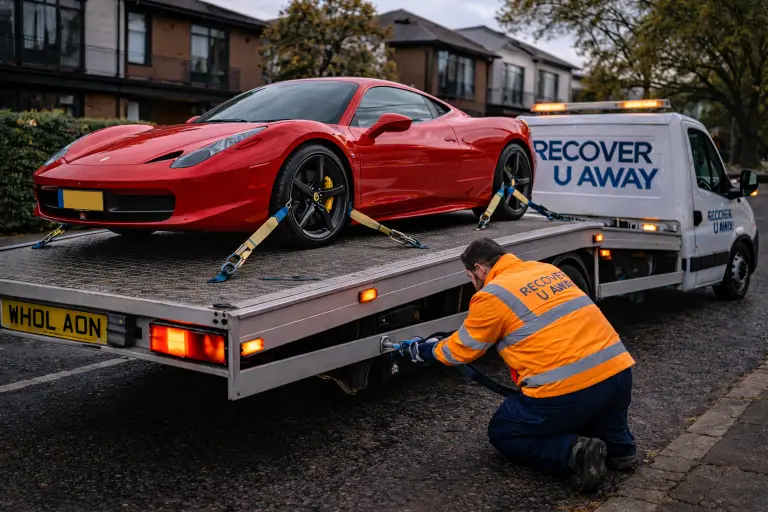 Stratford ferrari luxury car recovery