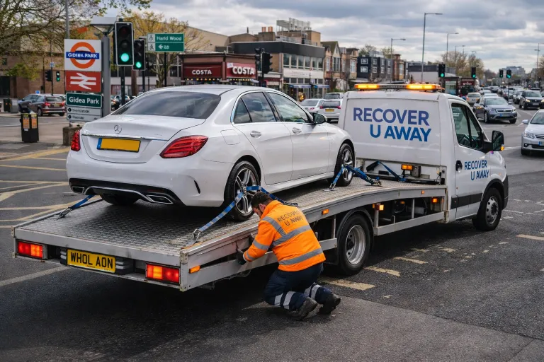 Toyota corolla flatbed towing stratford main road Gidea Park