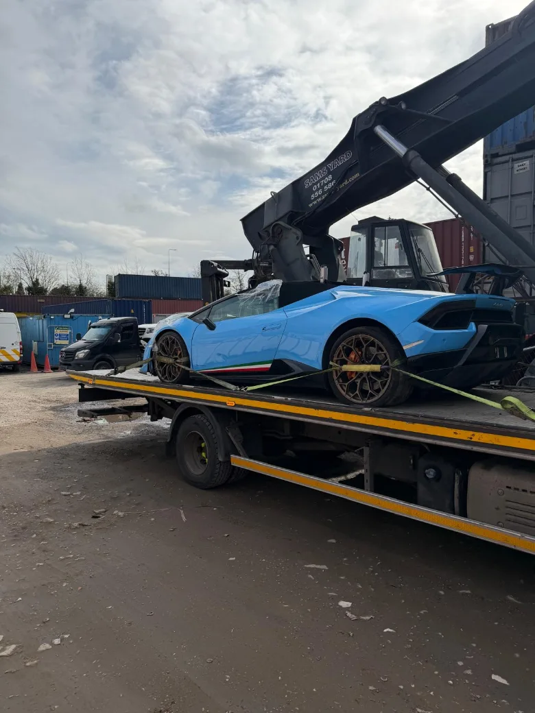 Blue Lamborghini Scrap car removal London