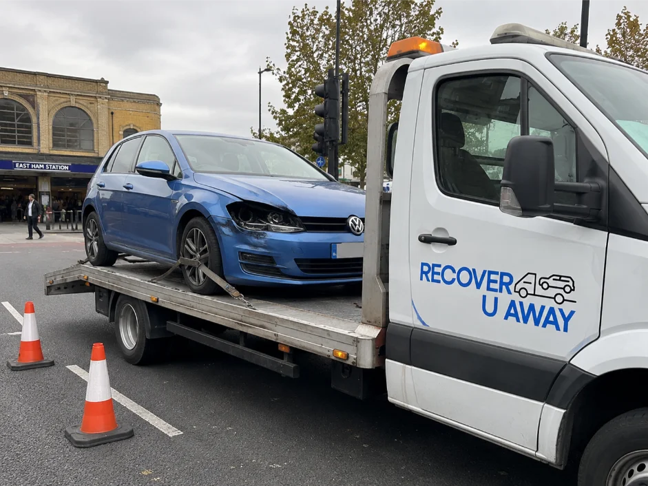 Blue Volkswagen Golf Accident Recovery East Ham