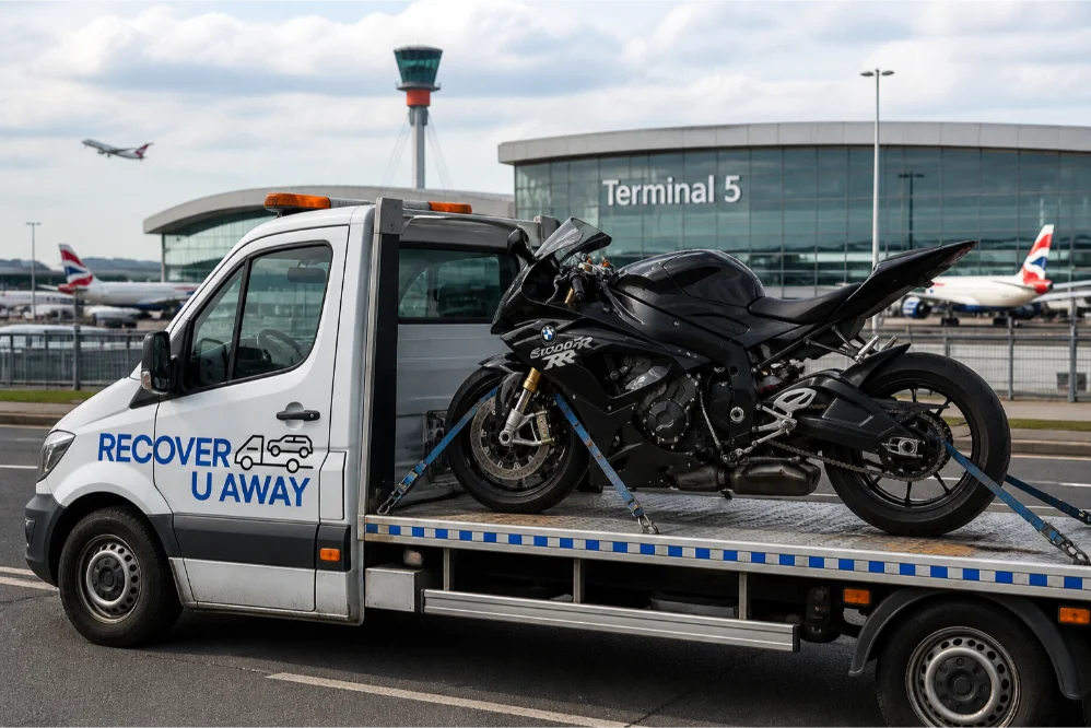 bmw motorcycle towing heathrow