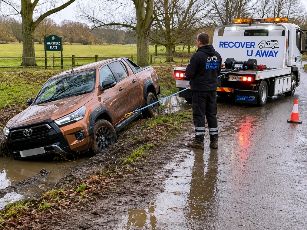 Bronze Toyota Hilux Ditch Recovery Wanstead