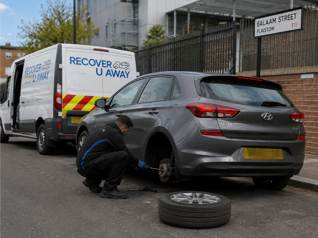 Grey Hyundai i30 Tyre Change Plaistow
