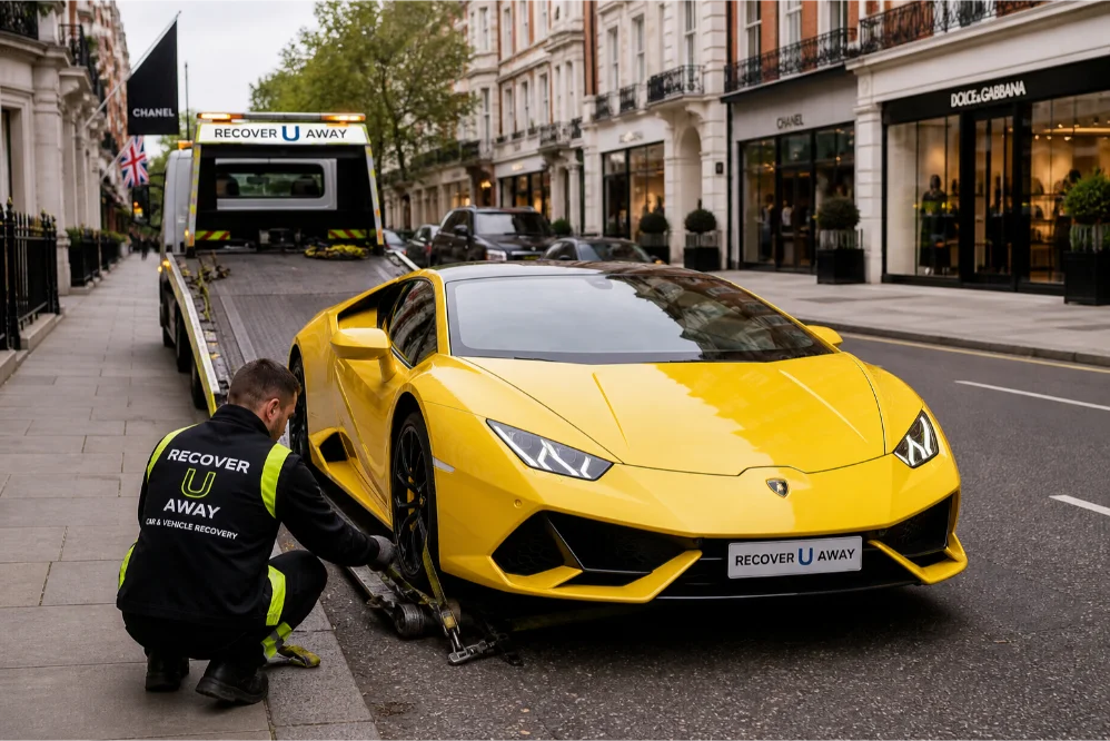 lamborghini huracan supercar recovery kensington