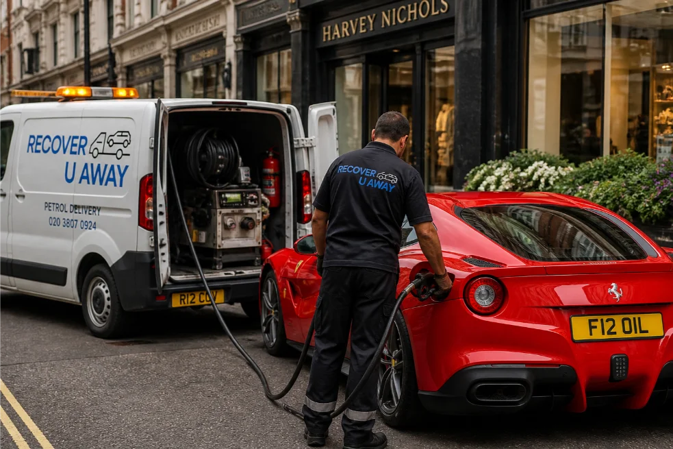 petrol delivery ferrari knightsbridge london