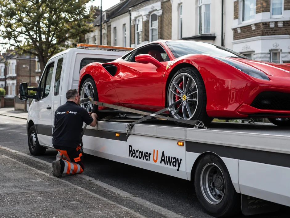 Red Ferrari 488 Luxury Car Recovery East Ham