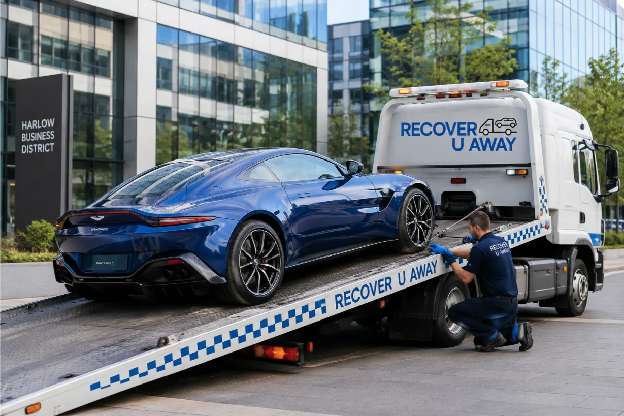 Aston Martin Vantage Luxury Car Recovery in Harlow