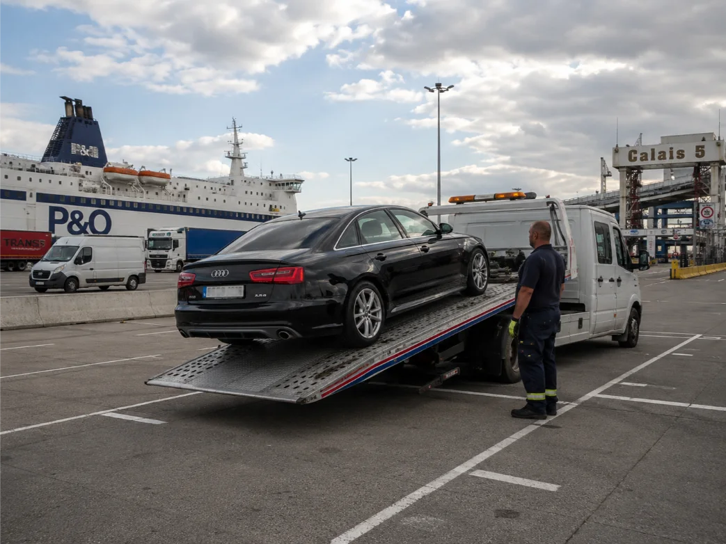 Audi A6 Ferry Port Recovery and transport from Calais To UK