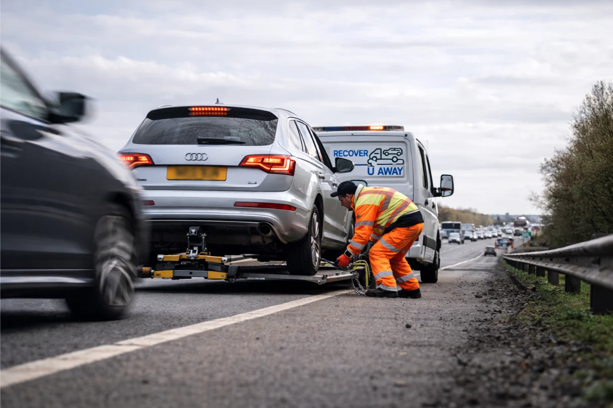 Audi Q7 Emergency towing on M11 Motorway