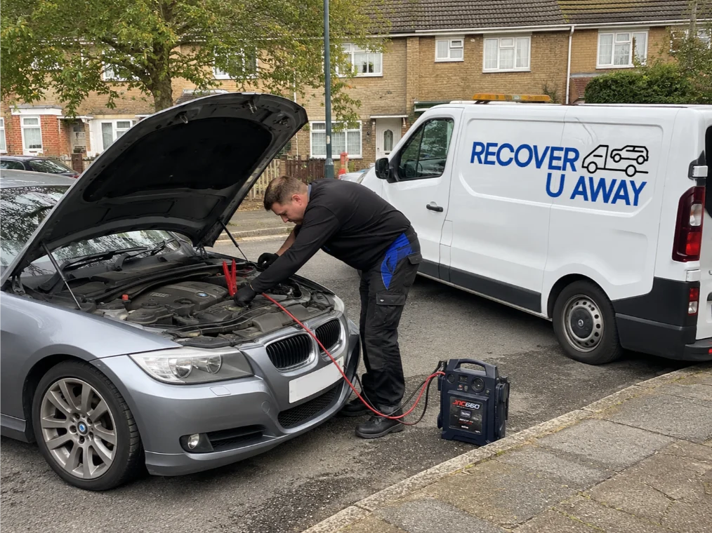 BMW 320D Battery boost and jump start service in Beckton