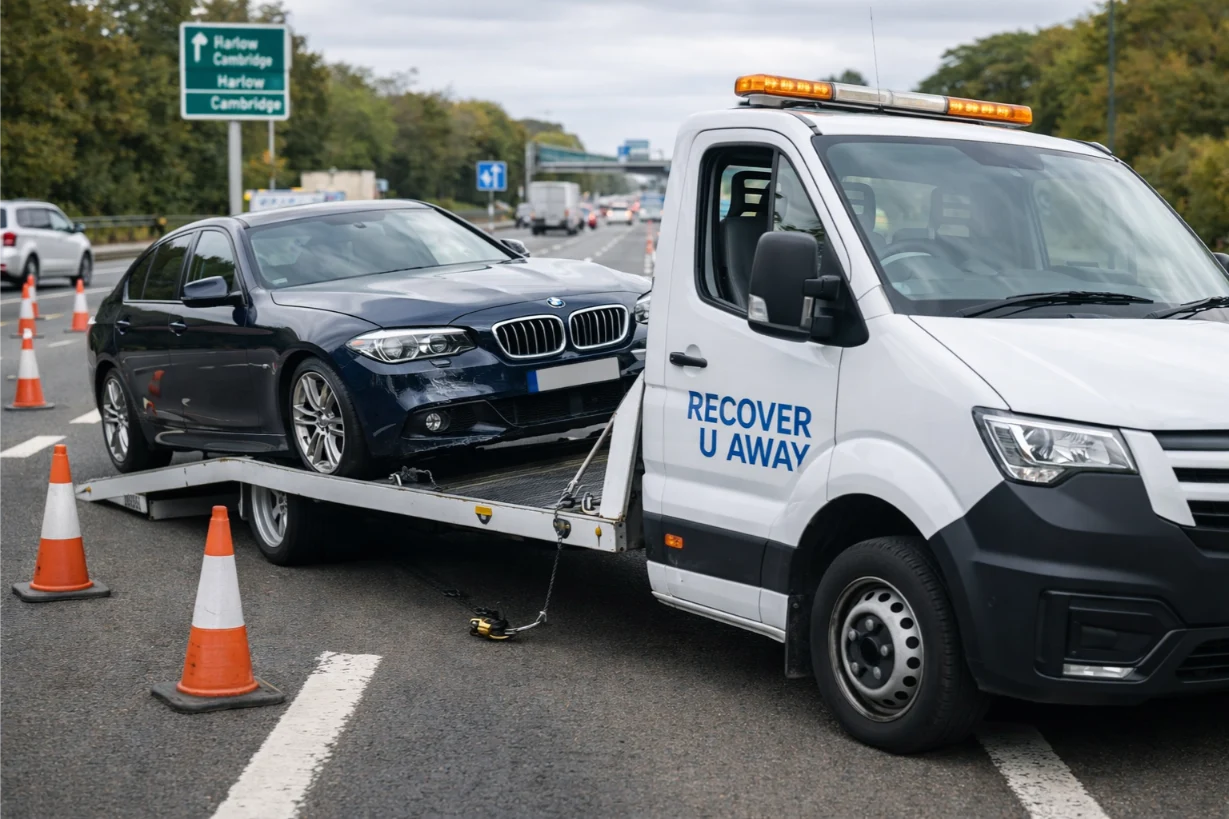 BMW 530D Accident Recovery on M11 Motorway