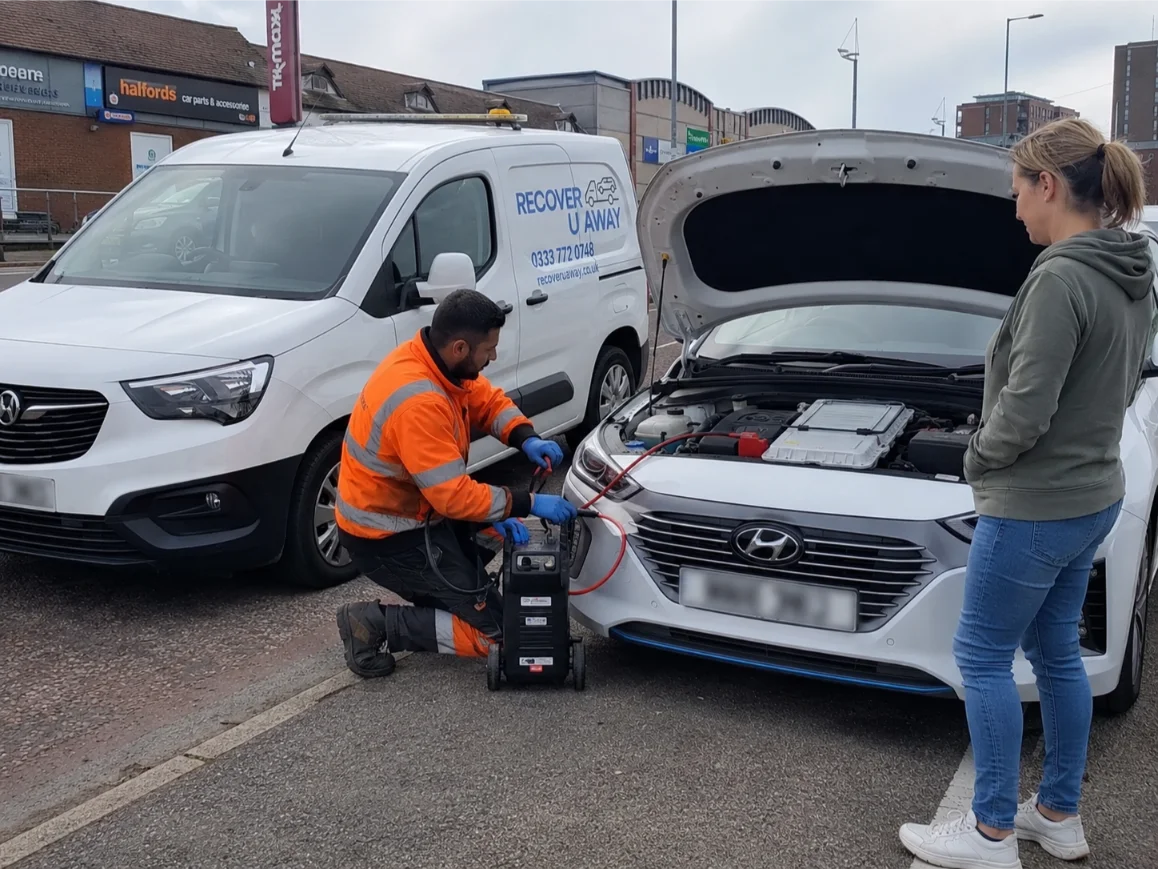 Hyundai Ioniq roadside assistance on the A118 in London
