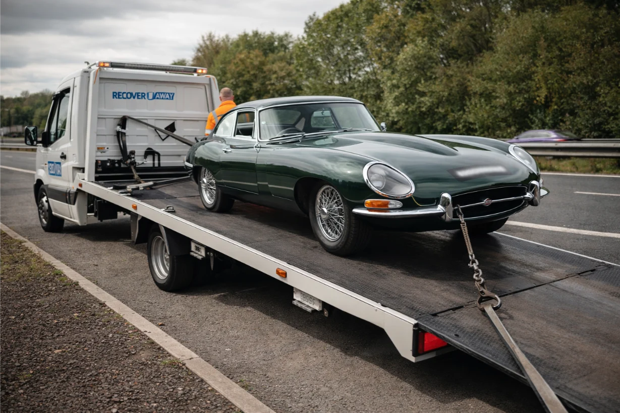 Jaguar E-type Classic Car Recovery M11 Motorway