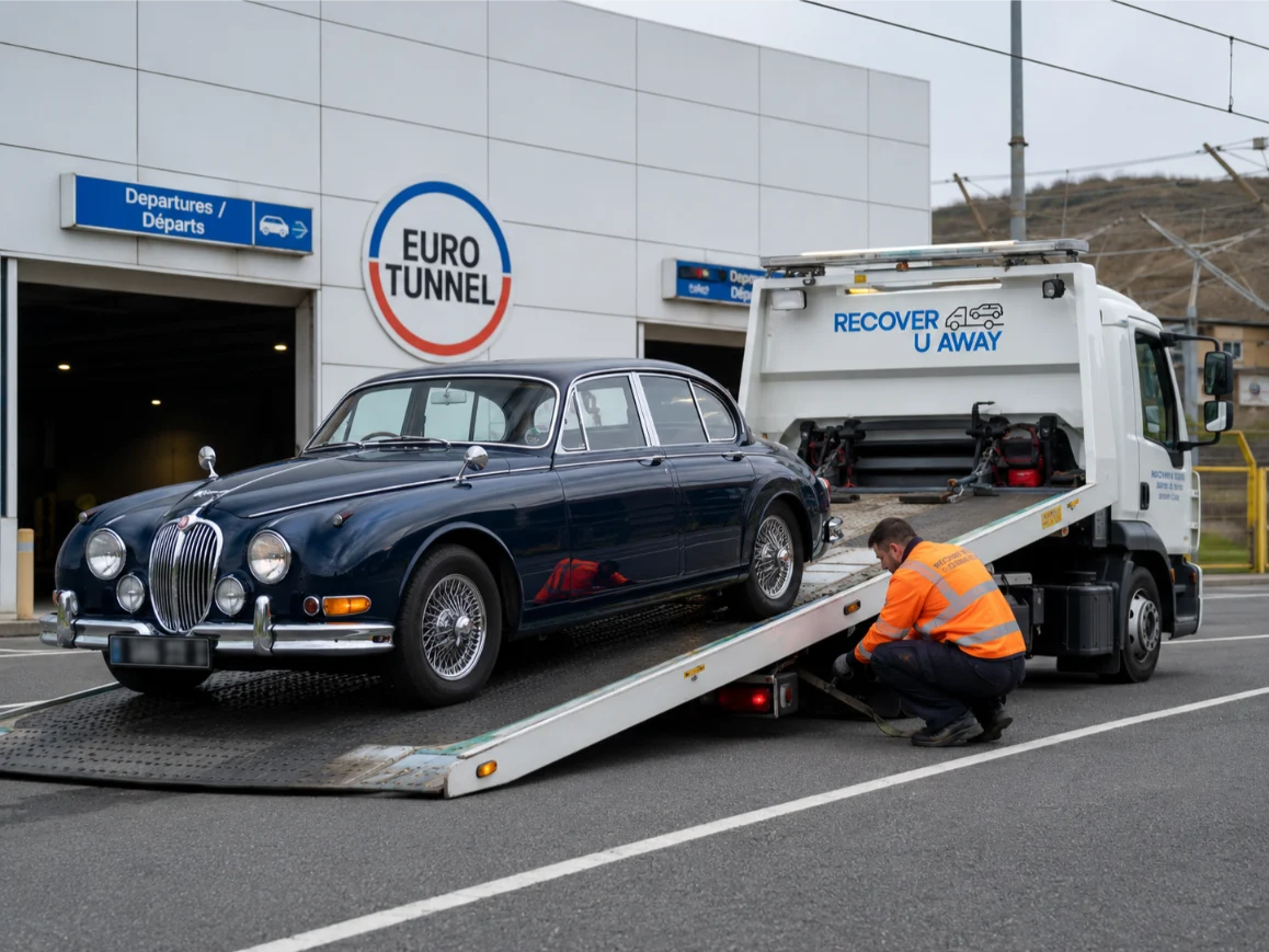 Jaguar Mk2 Classic Car Recovery Eurotunnel Folkestone