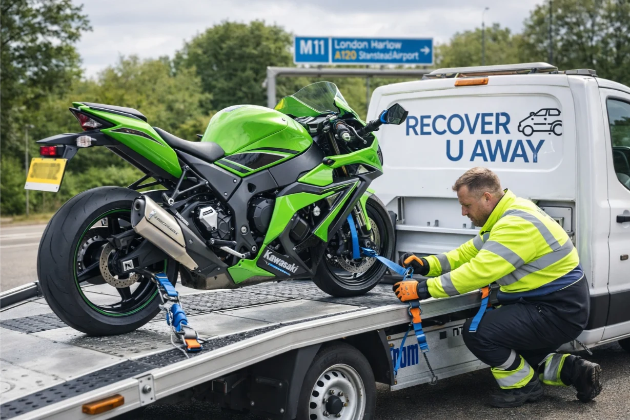 Kawasaki Ninja ZX10R Motorbike Recovery M11 Motorway