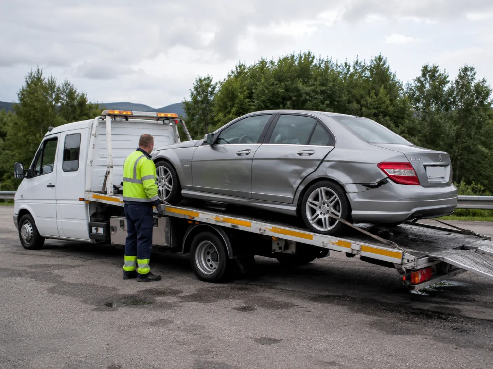 Mercedes C-class Accident Recovery Germany to UK