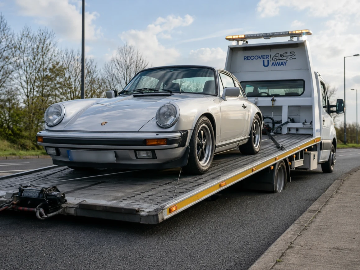 Porsche 911 classic car recovery on the A13 in London
