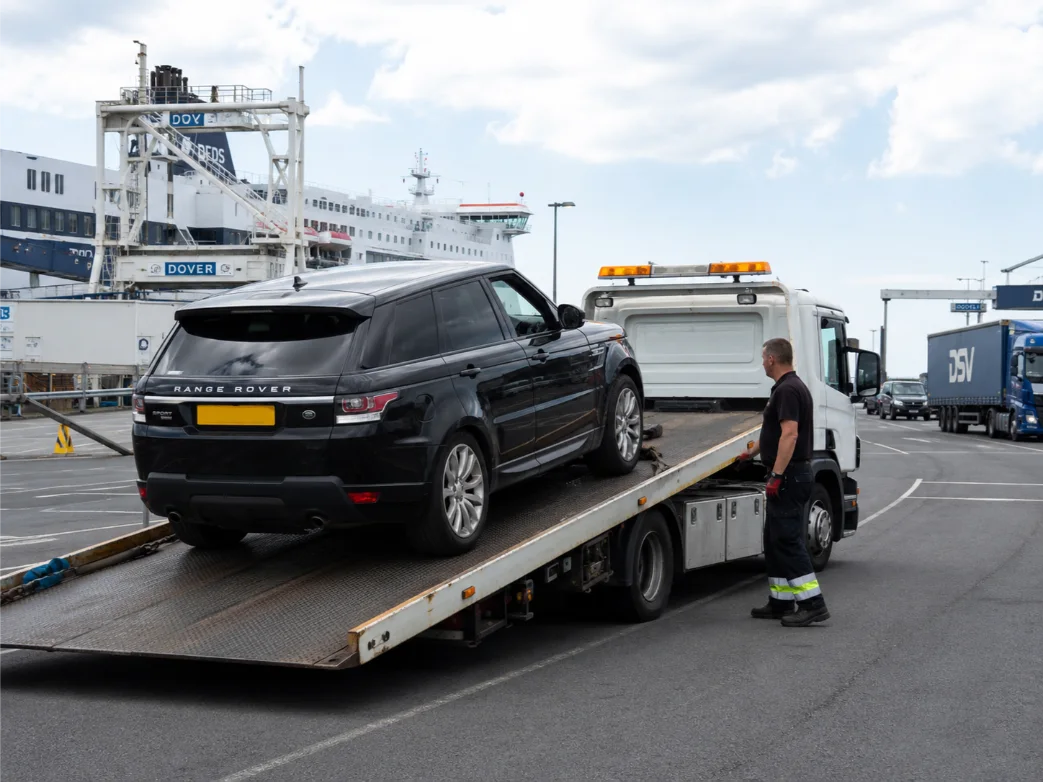 Range Rover Sport Ferry Port Recovery Europe To UK