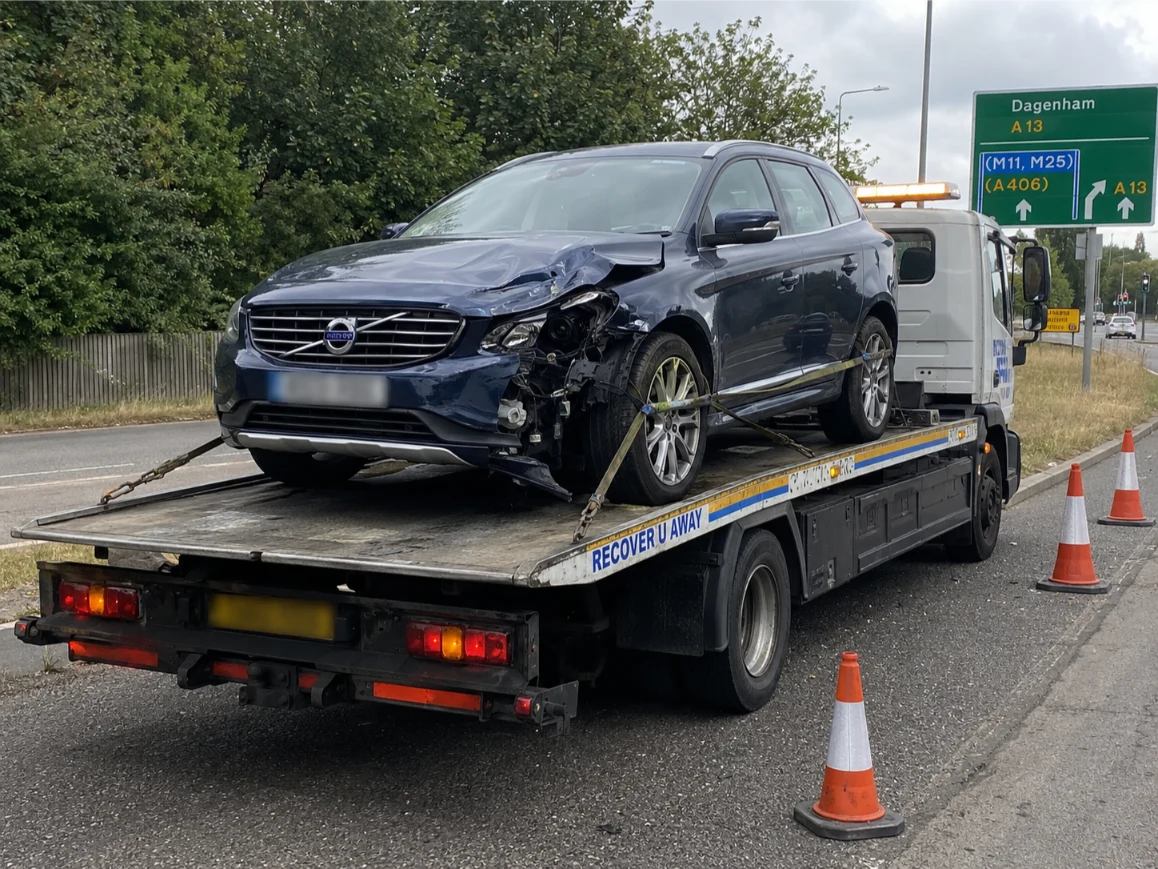 Volvo XC60 accident recovery on the A13 in London