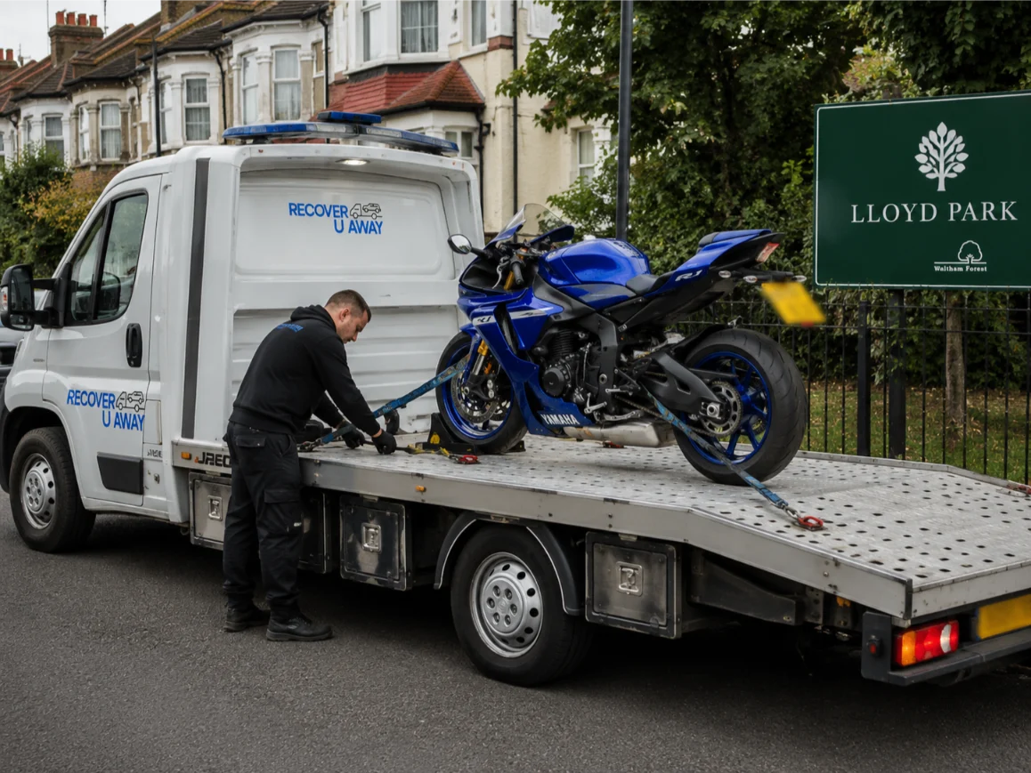 Yamaha R1 motorbike recovery in Walthamstow