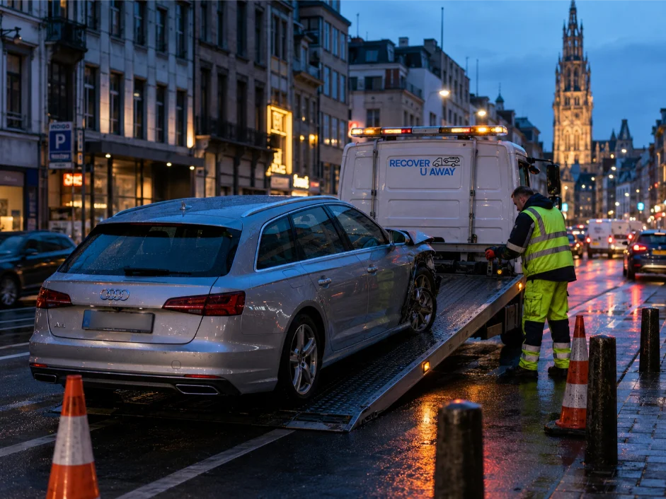 Audi A6 Accident Recovery Brussels Belgium