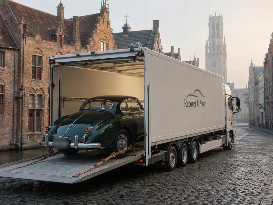 Classic Jaguar XK150 Enclosed Transport Belgium to UK