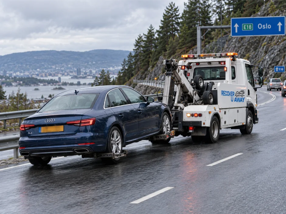 Audi-a4 car towing Oslo Norway