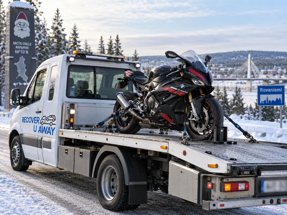 BMW-s-1000-rr motorbike transport Rovaniemi Finland