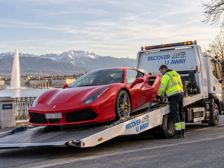 Vehicle Transport Switzerland to UK Ferrari-488-luxury-car-transport Geneva Switzerland to UK