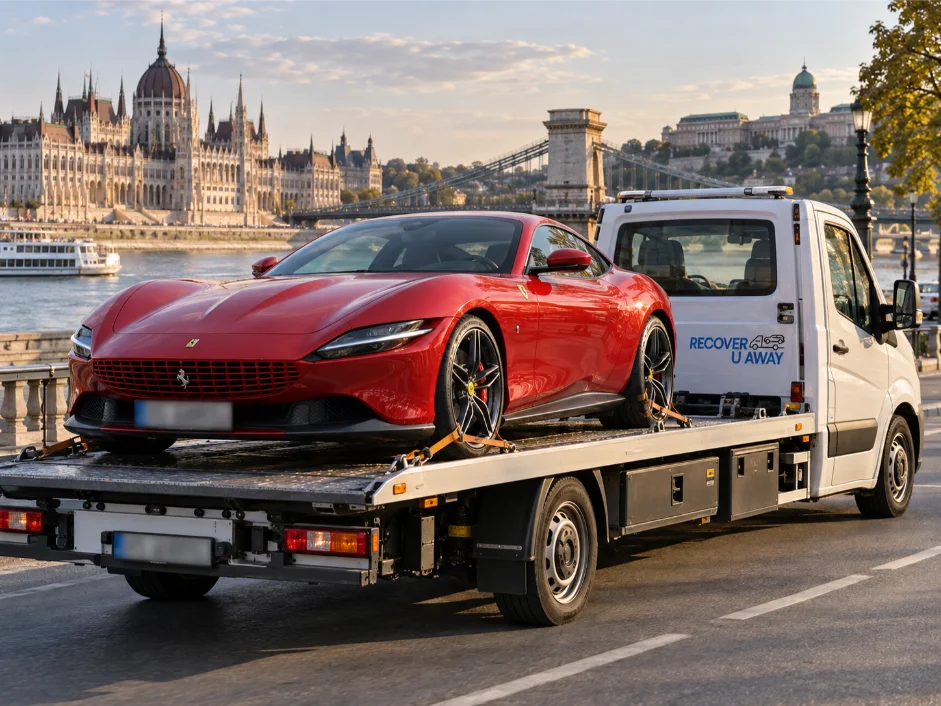 Vehicle Transport Hungary to UK Ferrari-Roma-luxury-vehicle-transport Budapest Hungary