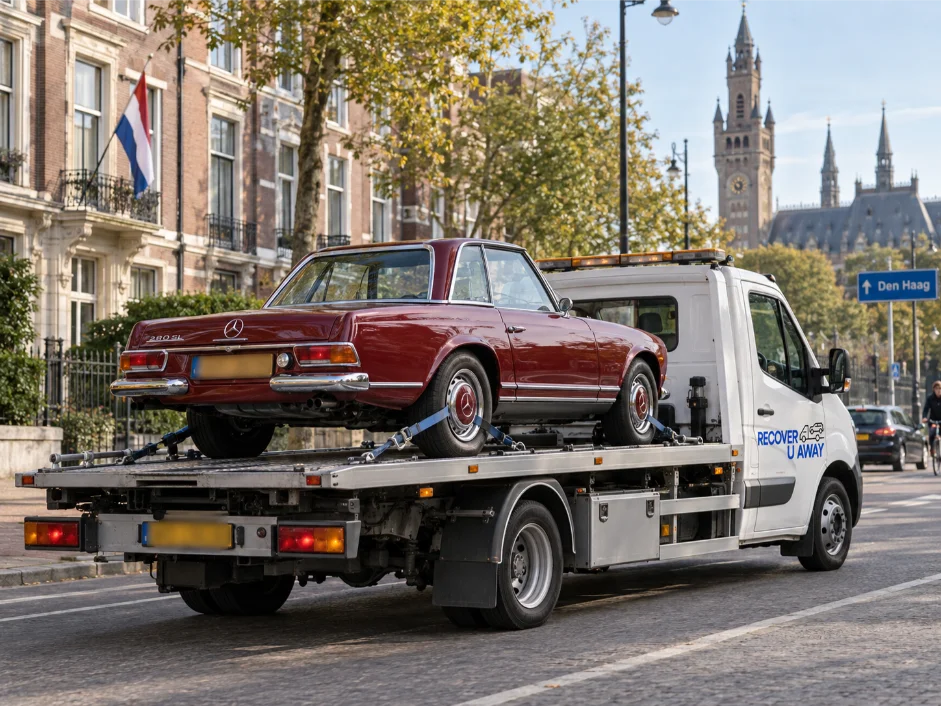 Mercedes-benz-280-sl-classic-car transport the Hague Netherlands