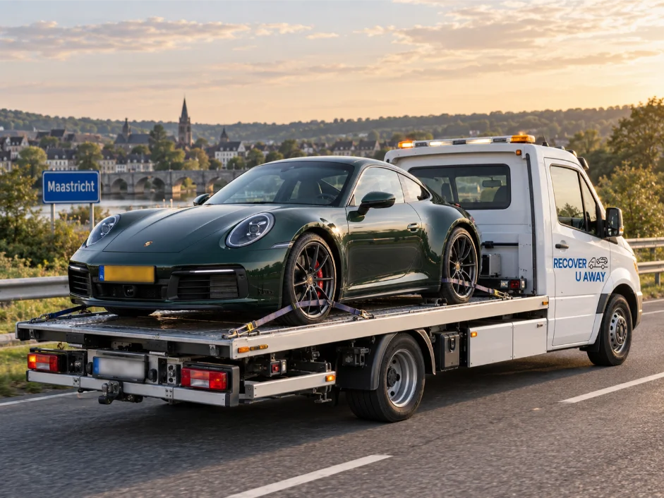 Porsche-911-prestige-vehicle recovery Maastricht Netherlands