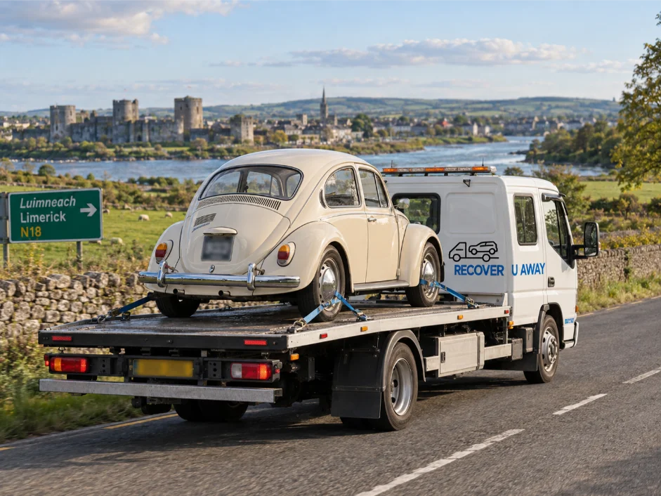Vehicle Transport Ireland to UK Volkswagen-beetle-classic-car-transport limerick Ireland
