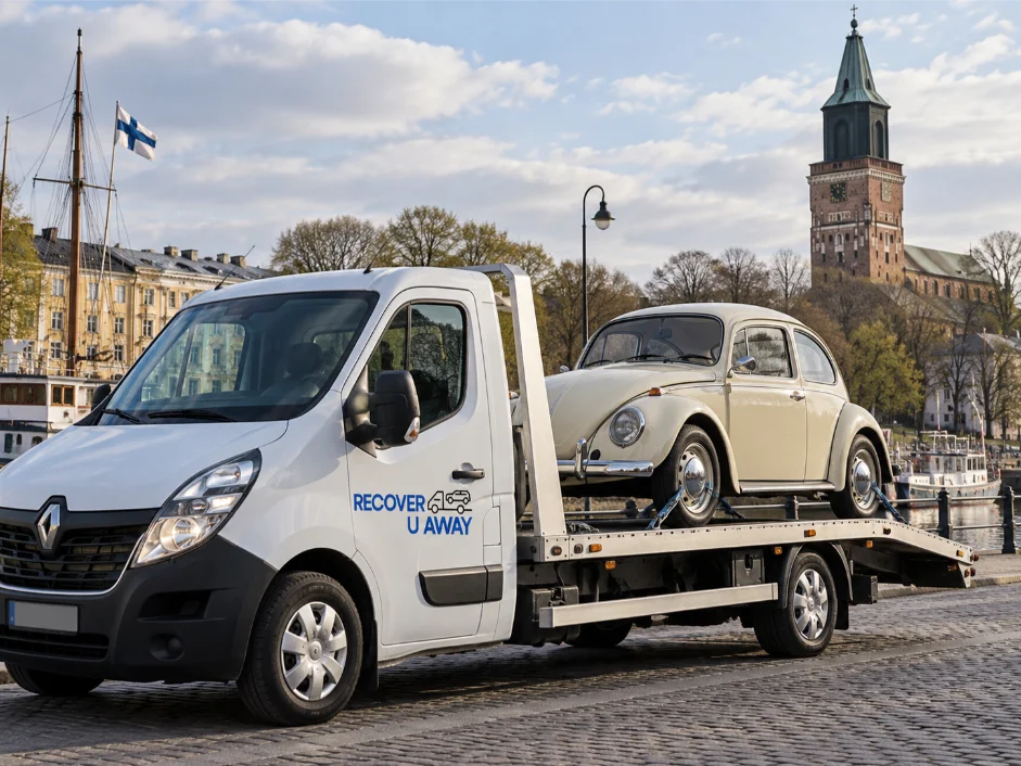 Volkswagen-beetle classic car transport Turku Finland