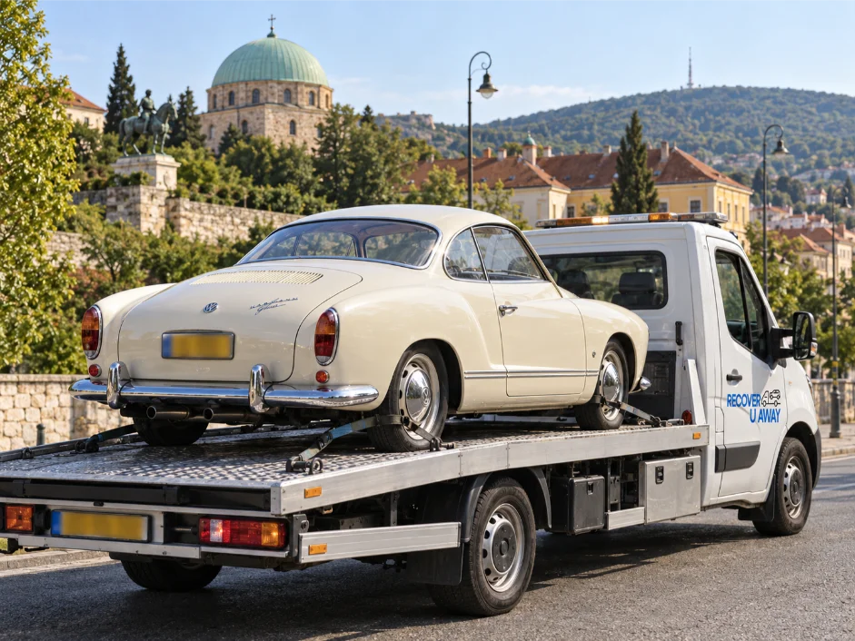 Vehicle Transport Hungary to UK Volkswagen Karmann Ghia classic-car transport pecs Hungary to UK