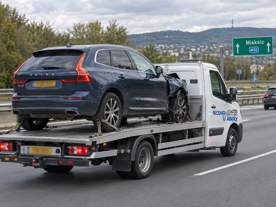 Vehicle Transport Hungary to UK volvo-xc60-accident damaged vehicle transport Miskolc Hungary