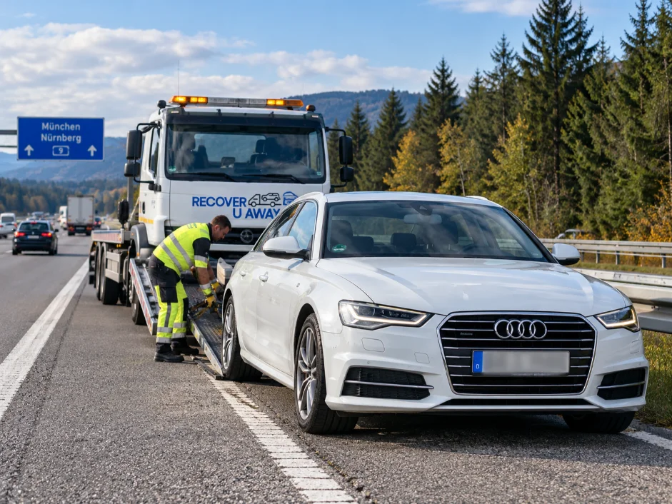 European Breakdown Recovery Audi A6 European Breakdown Recovery Germany To UK.
