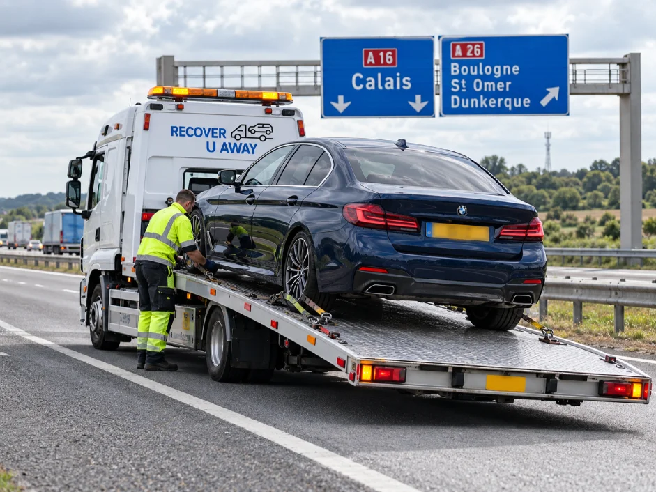 European Breakdown Recovery BMW 5 Series Breakdown Recovery France To UK.