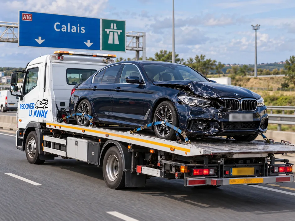 European accident recovery BMW 5 Series European Accident Recovery France To UK.