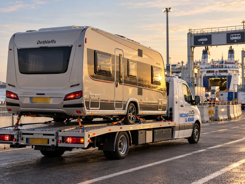 European Caravan Recovery Dethleffs Caravan European Transport Uk.