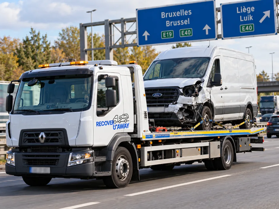 European accident recovery Ford Transit Accident Recovery Europe To UK.