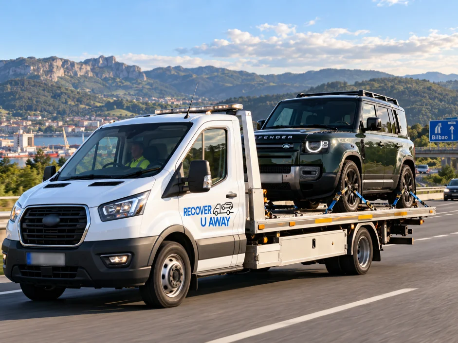 European Breakdown Recovery Land Rover Defender Breakdown Recovery Spain To UK.