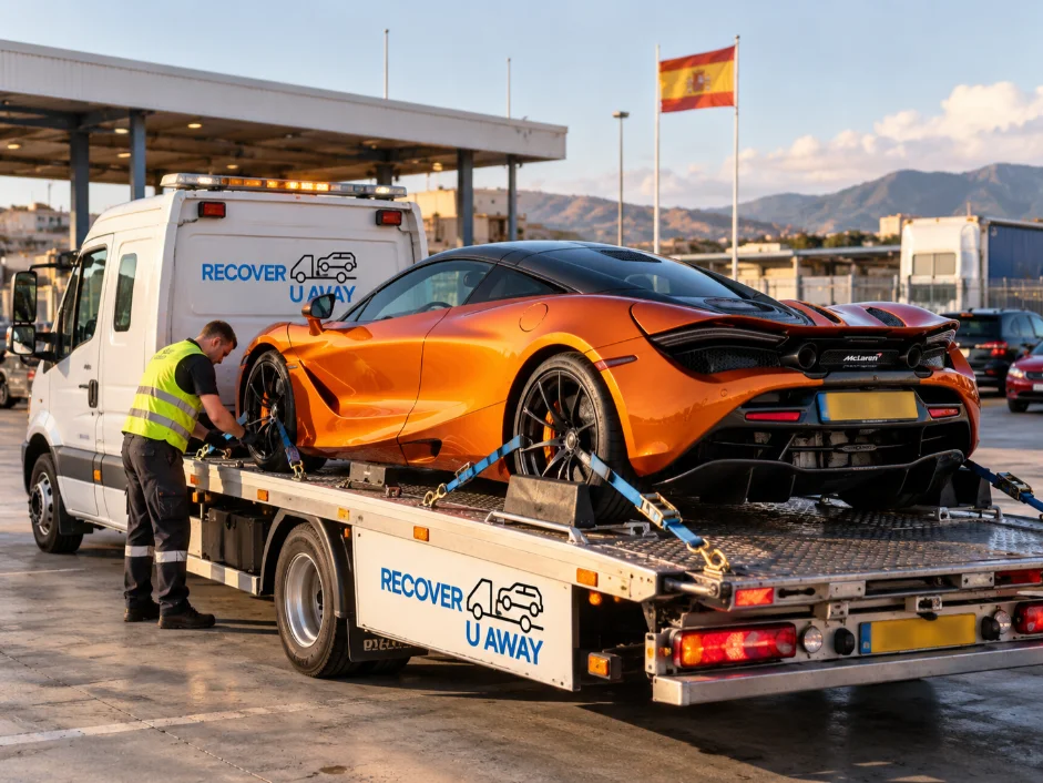 Europe to UK Supercar & Prestige Vehicle Transport Mclaren 720s Specialist Supercar Transport Spain to UK