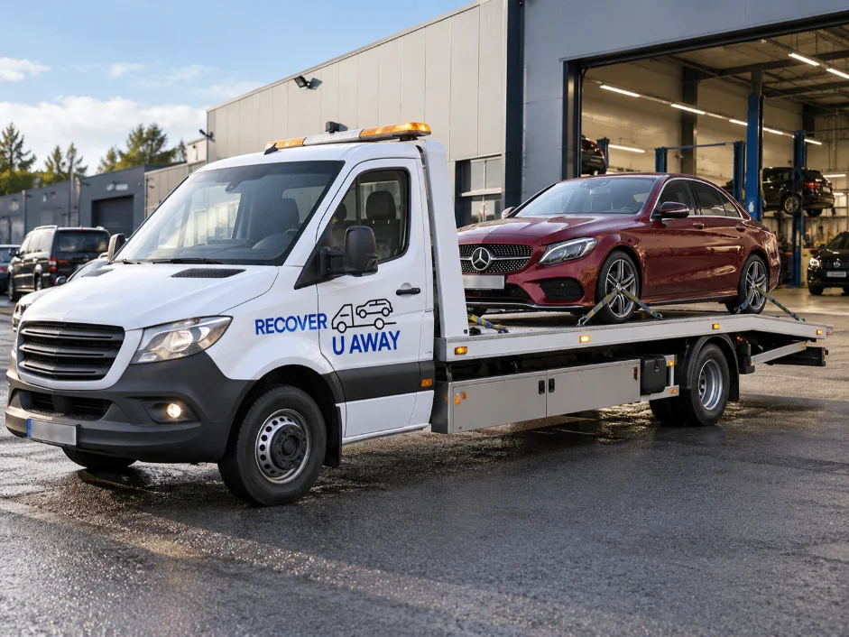 European Breakdown Recovery Mercedes C Class Breakdown Recovery Belgium Garage To UK.